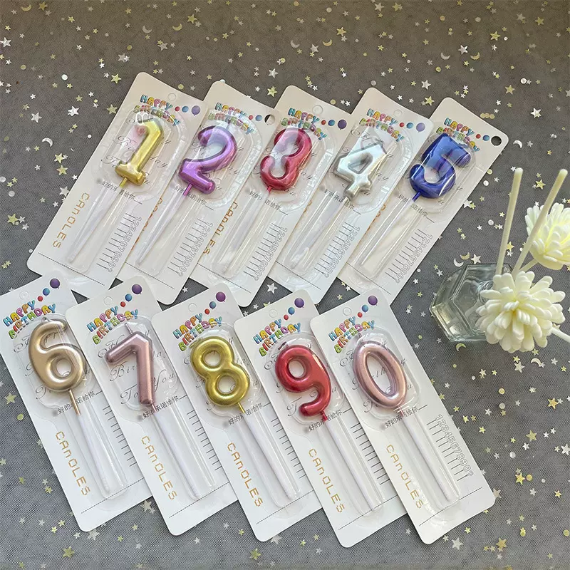 批发数字蜡烛0-9个性创意彩色镀金蜡烛蛋糕烘焙装饰彩色生日蜡烛