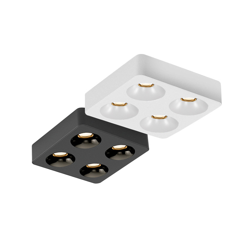 Ultra-delgada superficie montada downlight techo-libre inteligente cuatro-cabeza dormitorio doble cabeza lámpara de cubo no lámpara principal sala de estar techo proyector image 7