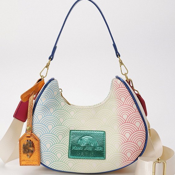 2025 bolso de mujer, personalidad de nicho de alta gama, bolso de axila de color degradado, bolso de axila de hombro, venta caliente transfronteriza, bolso de luna nueva
