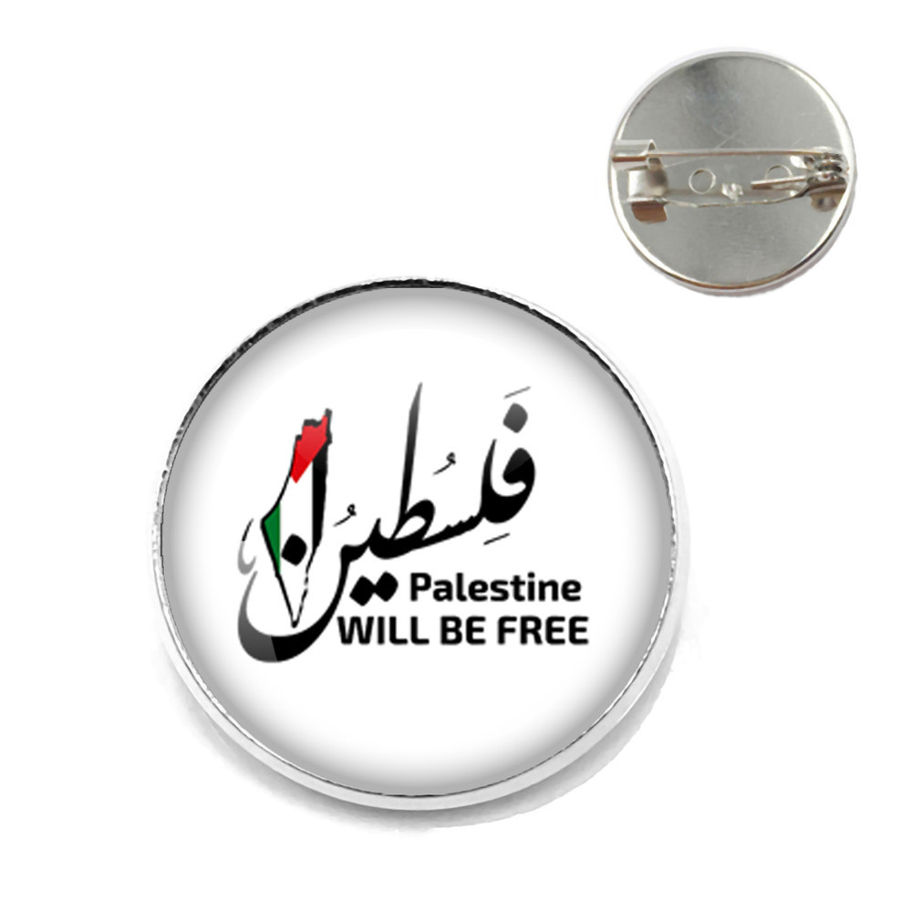 Transfronterizo pin bandera palestina vidrio personalidad arte insignia broche accesorios hombres mujeres broche