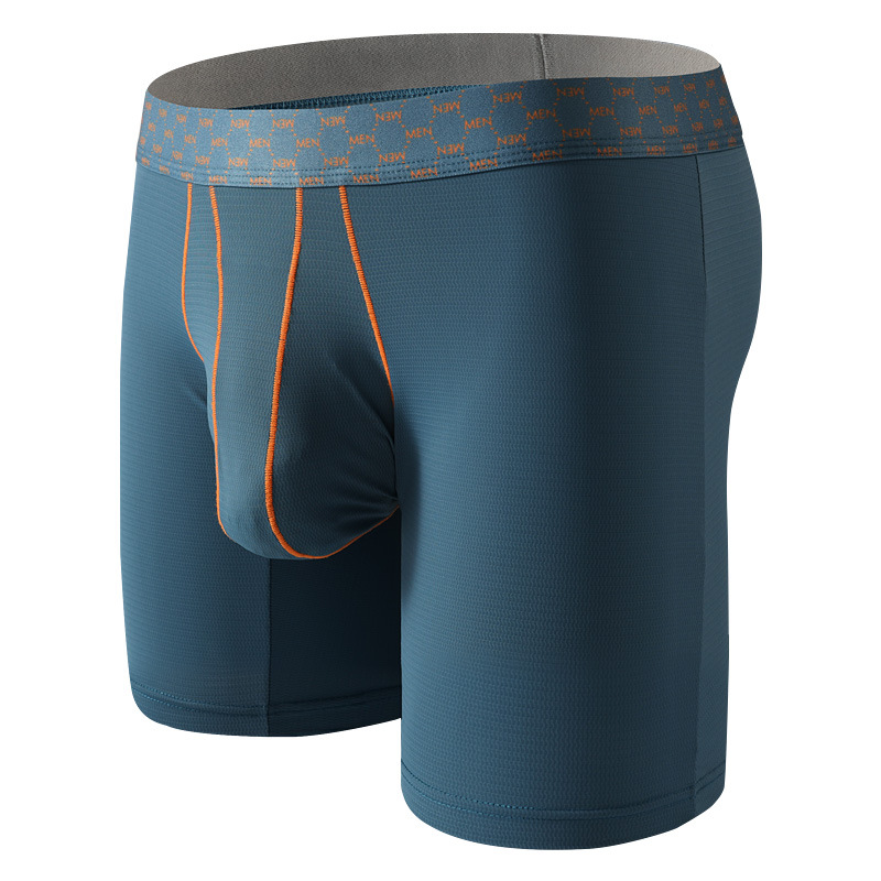 アマゾンの男性の5分のズボンは色の下着の氷の糸の中で腰の通気性の男性の足の平角の下着の大きいサイズにぶつかります。