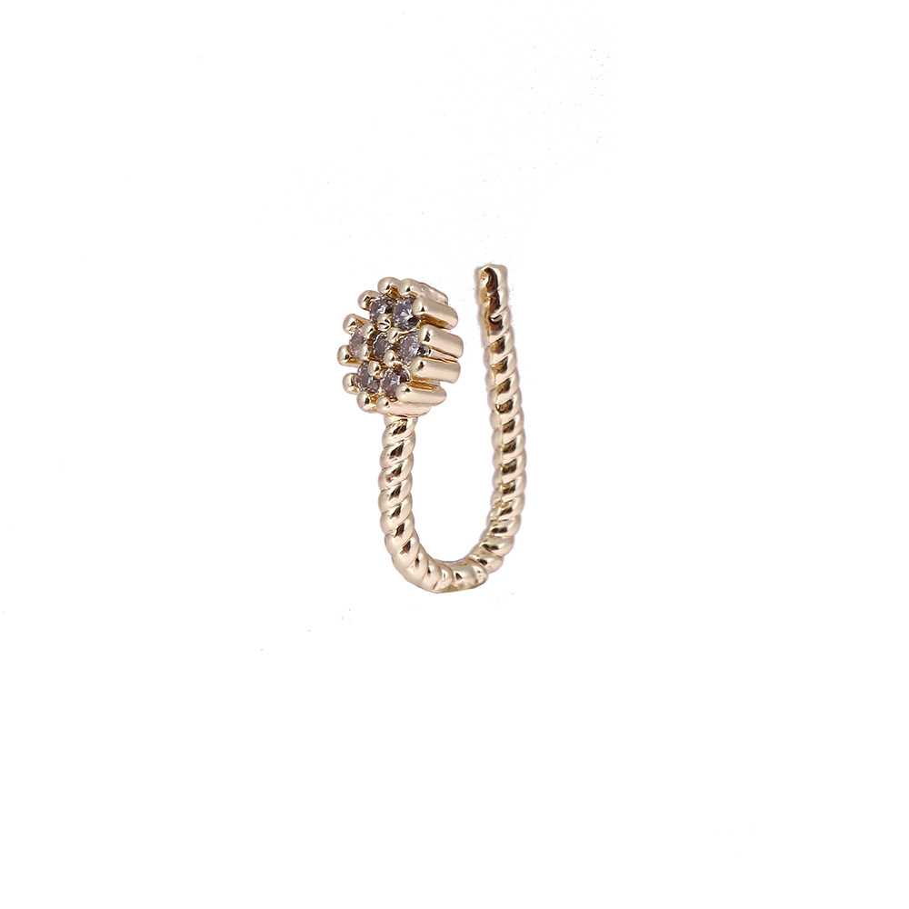 Cross-Border U-Shaped Clip Copper Inlaid Zircon Star Non-Pierced Jewelry Piercing Accessories Ring Nose Stud Wholesale_voghion.com