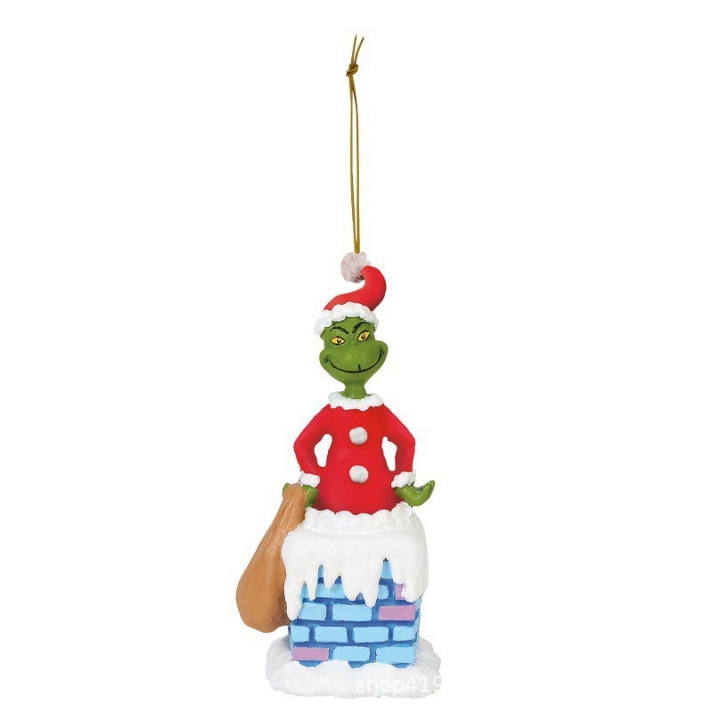 2023 nuevos productos monstruos de pelo verde decoración de Navidad colgante de dibujos animados colgante de árbol de Navidad decoración interior de automóviles de Navidad image 12