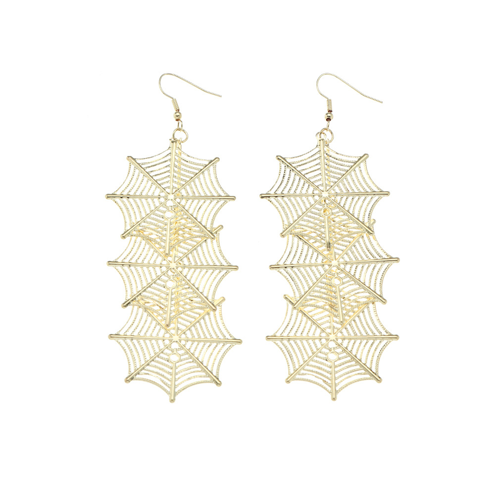 Novelty Spider Web Iron No Inlaid Earrings display picture 8