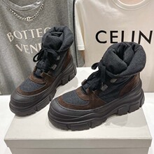 广州原标专柜品质欧美大牌真皮女鞋厚底马丁靴冬季保暖短筒雪地靴