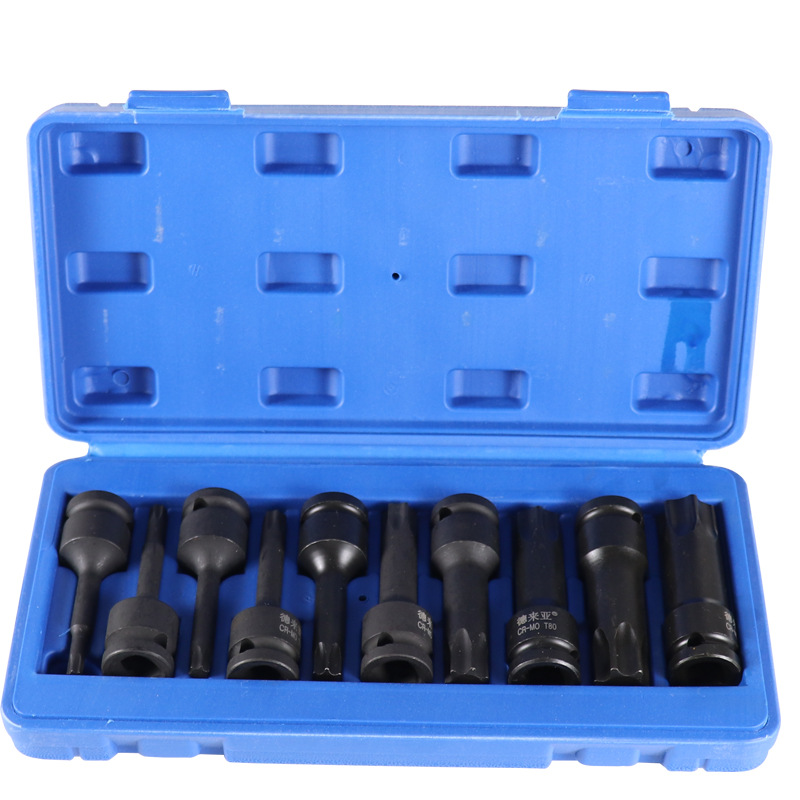 Neumático de una sola pieza interior conjunto de seis flores destornillador neumático manga T30-100 interior cabeza de lote de seis flores serie T