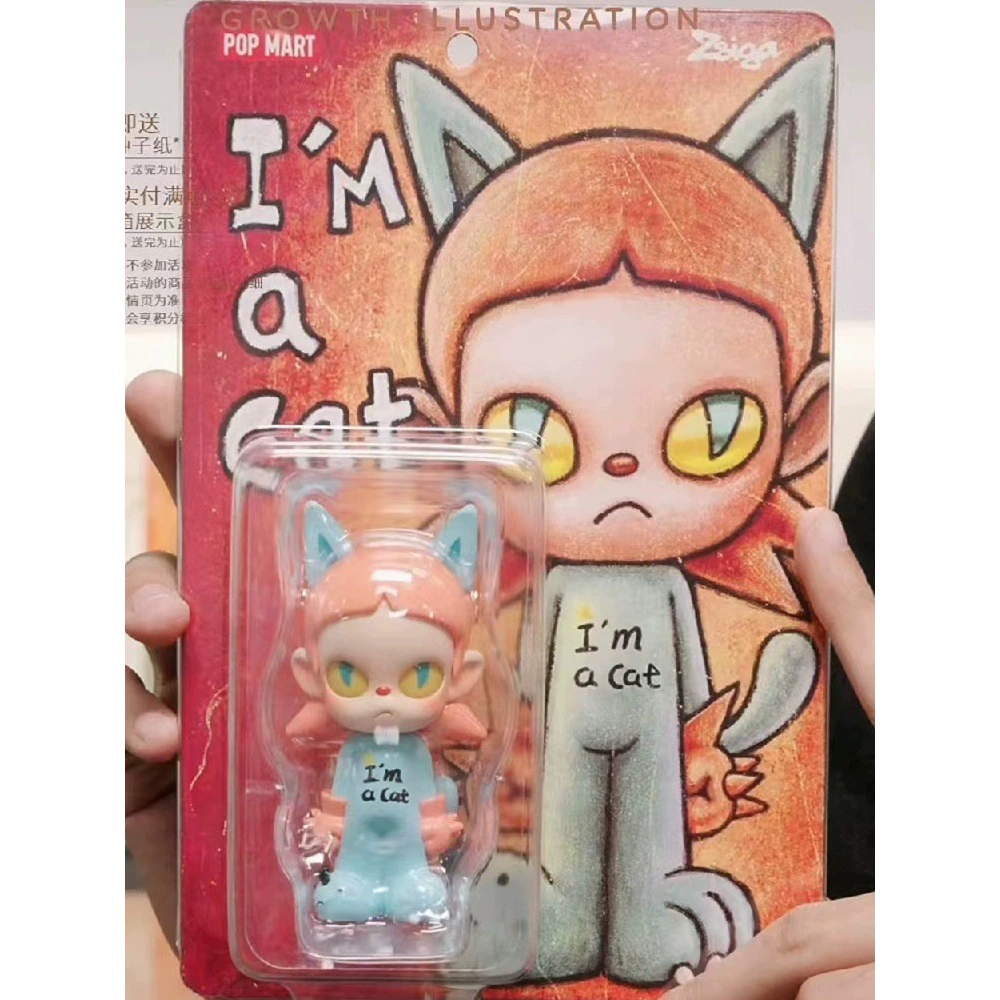 Zisga Я кот, подвесная открытка, утка-в клюве, и поместение POPMART bubble Mate окружающие подарки