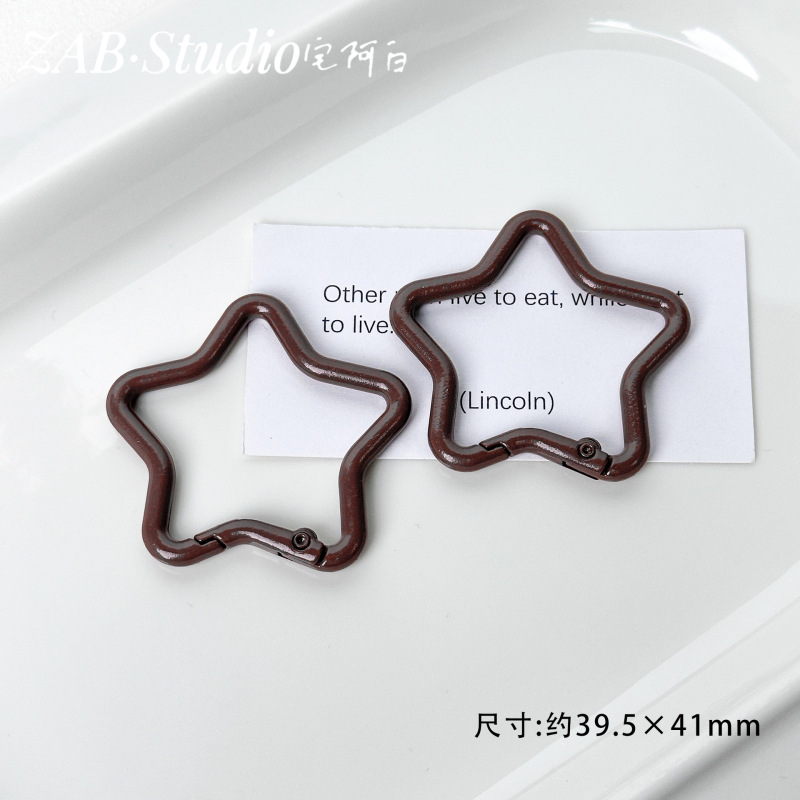 彩色爱心烤漆金属弹簧扣包挂钥匙扣头串珠手工diy材料饰品配件|undefined