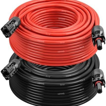 Comercio exterior línea de extensión de panel solar fotovoltaico 4 cuadrado / 10 AWG rojo y negro un conjunto de conectores MC4 Amazon transfronterizo