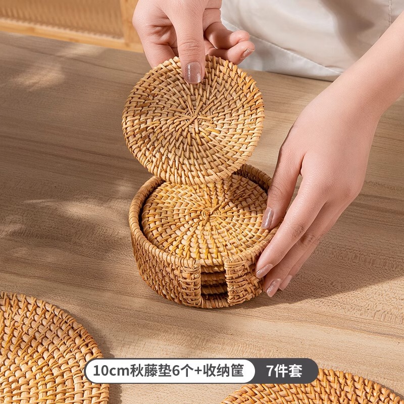 藤编隔热垫子家用防烫锅垫碗垫耐高温餐桌垫耐热盘子垫杯垫茶壶托|undefined