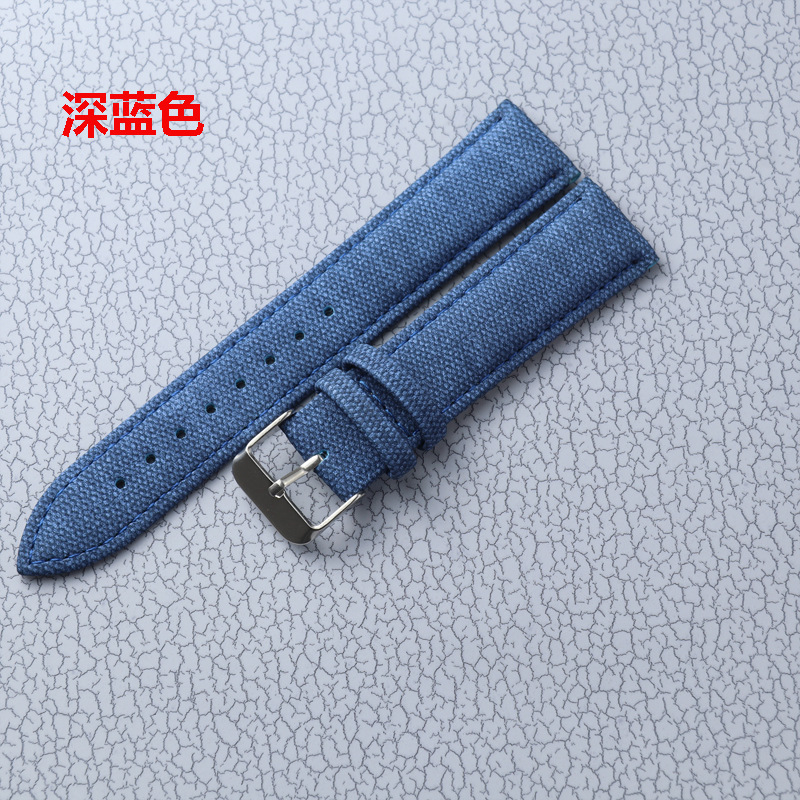 Nuevo estilo mezclilla correa de reloj unisex accesorios de reloj correa de lona de nylon de cuero suave 10-24mm