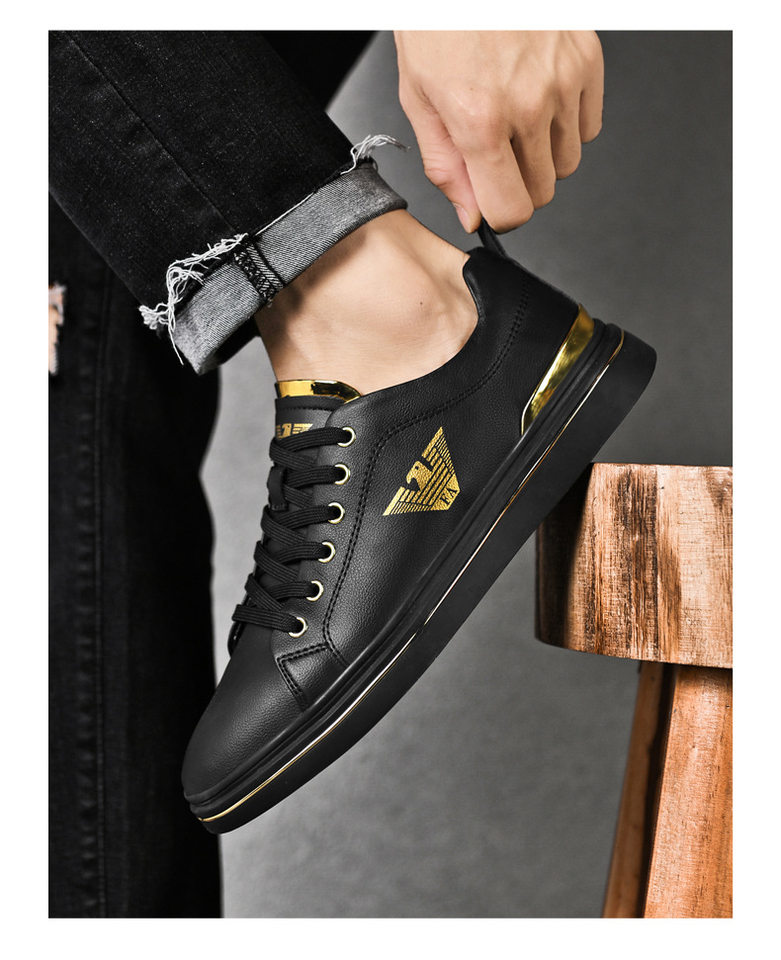 Giày sneaker nam da thật thoáng khí, đế bệt cổ thấp, dáng thời trang — FA2800 màu trắng, FA2800 màu đen, K2800 trắng, K2800 đen chi tiết 17