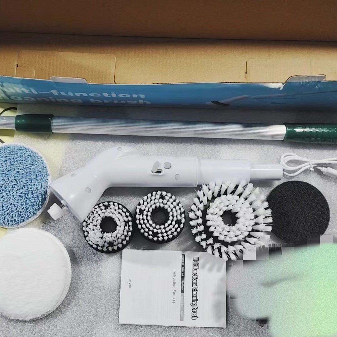 Y cepillo de limpieza eléctrico multifuncional inalámbrico para baño, mango largo de mano, limpieza telescópica giratoria automática, cepillo para baño