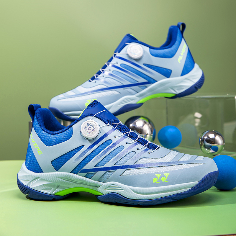 Nuevos zapatos de bádminton transfronterizos botón giratorio entrenamiento de tenis de mesa zapatos antideslizantes zapatos resistentes al desgaste