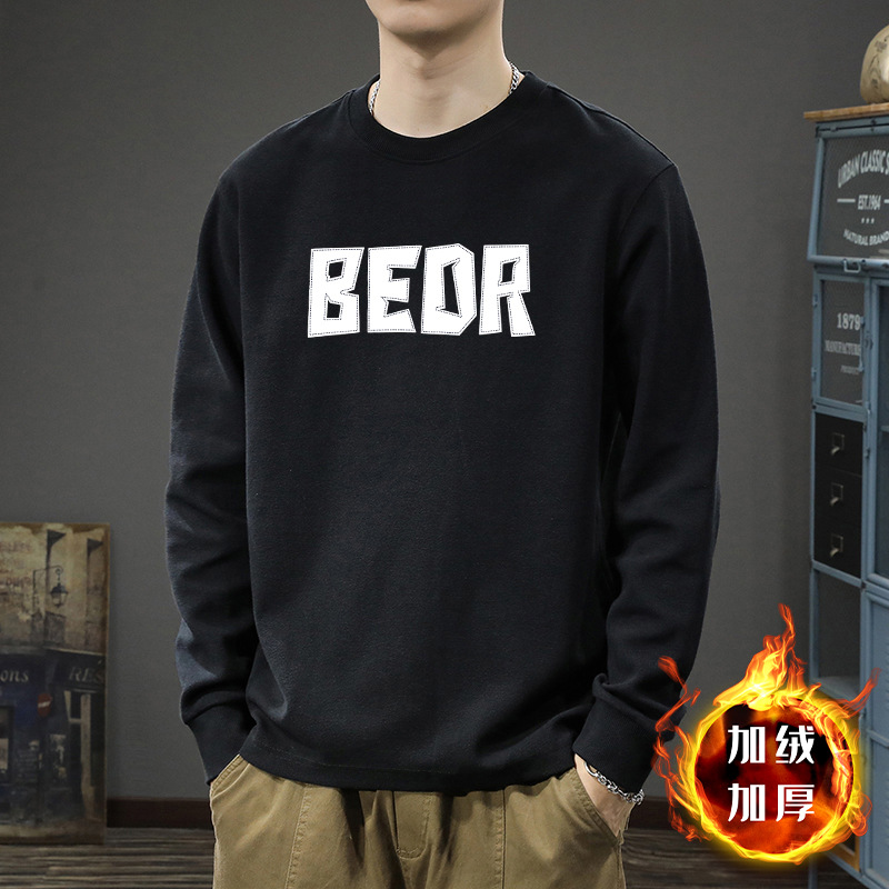 Suéter hombre otoño invierno nuevo inns suelto marca de moda letras impresión casual camiseta de manga larga moda blusa de cuello redondo
