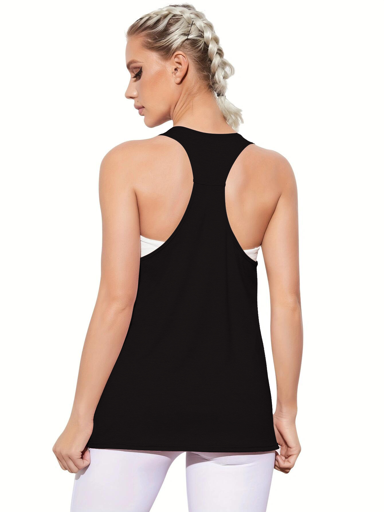 Camiseta deportiva de mujer, chaleco deportivo de acondicionamiento de mujer, chaleco deportivo de correr sin mangas, chaleco deportivo de secado rápido en forma de T