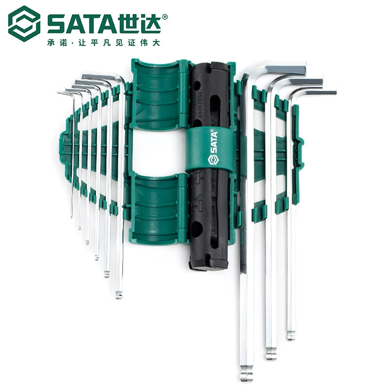 Флагманский магазин SATA Shida, аппаратные инструменты, набор из 9 шестигранных ключей с удлиненной шаровой головкой, увеличивающий мощность, 09124
