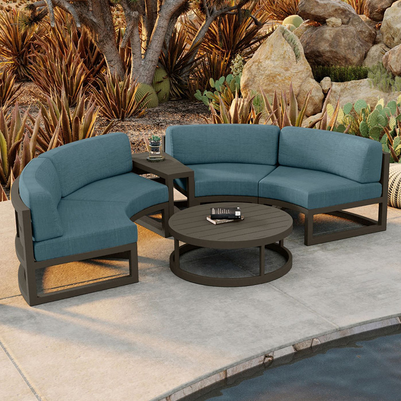 Sofá al aire libre patio villa jardín silla circular al aire libre combinación de muebles balcón al aire libre sofá de aluminio