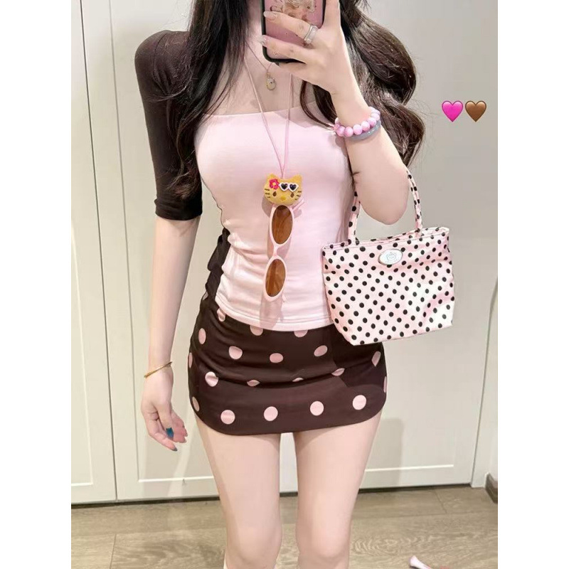 Summer New Korean Style Pure Desire Style U-Neck Half-Sleeve T-Shirt for Women, Slim Fit, Unique and Chic Ins Top