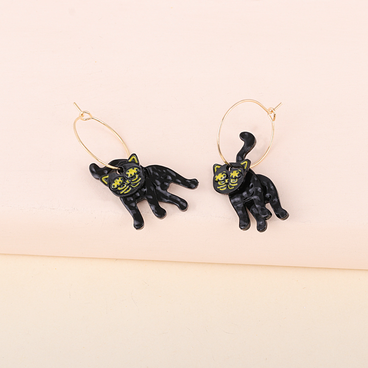 Halloween Black Cat Earrings display picture 3