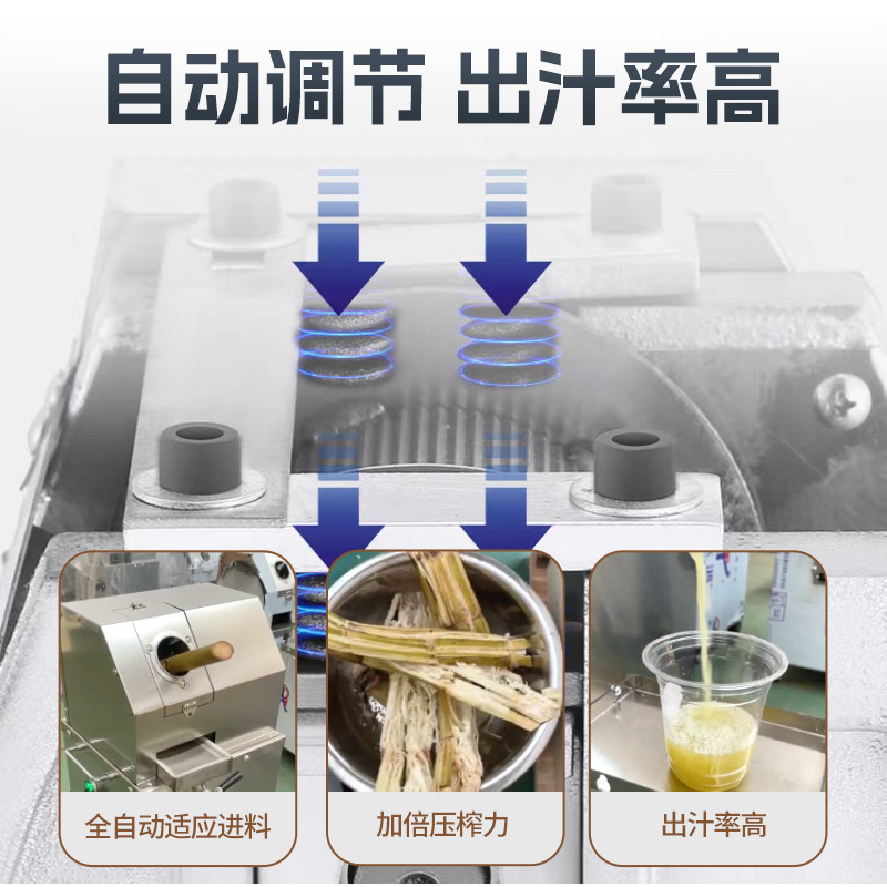 サトウキビジューサー、全自動小型サトウキビマシン、業務用ステンレス全自動サトウキビマシン、縦型卓上タイプ|undefined