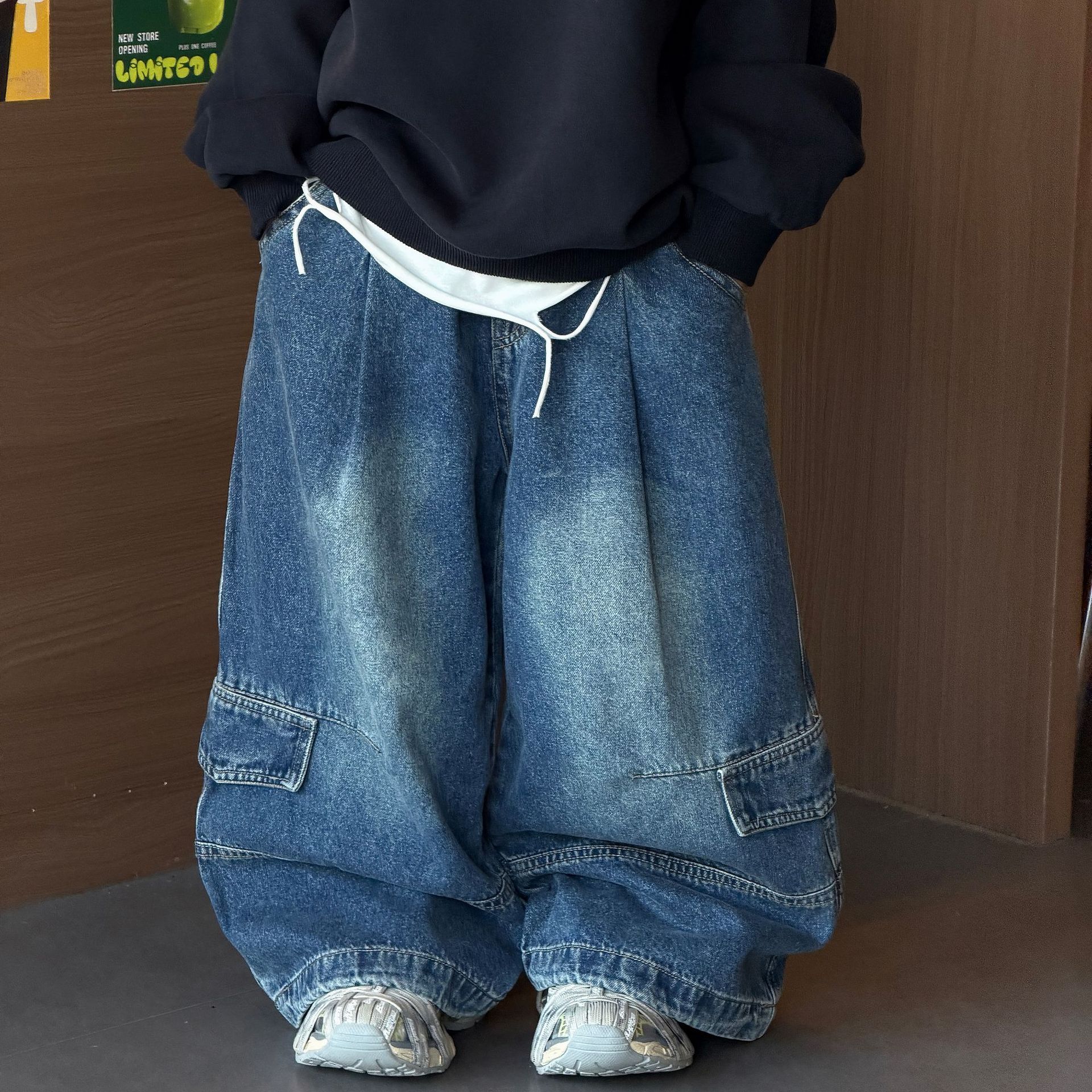 TaiRu 2026 Autumn New Korean Style Boys' Fashionable Design Versatile Jeans Children's Washed Long Pants Trendy