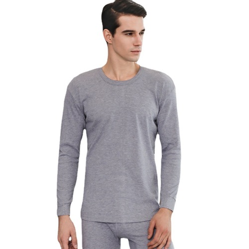 Men's Pure Cotton Warm Half-Neck Autumn Top and Bottom Set for Middle-Aged Adults and Students, Full Cotton Woolen Sweater and Pants, Winter New Arrival