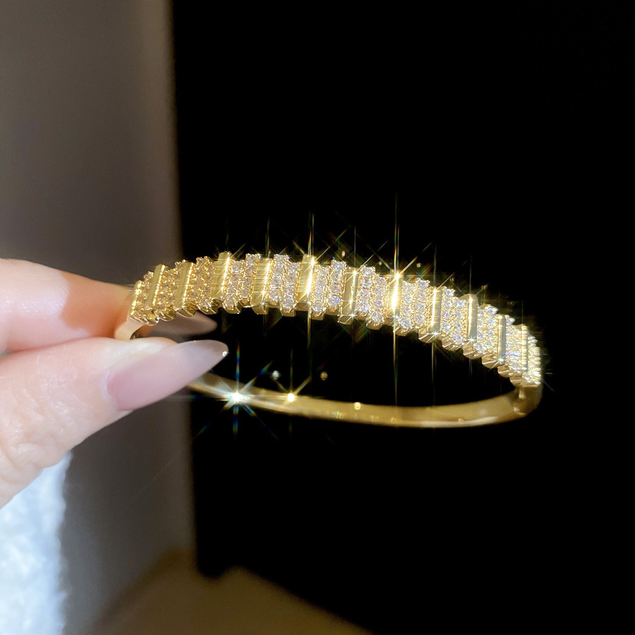 Pulsera 41 - zircon (chapada en oro real)