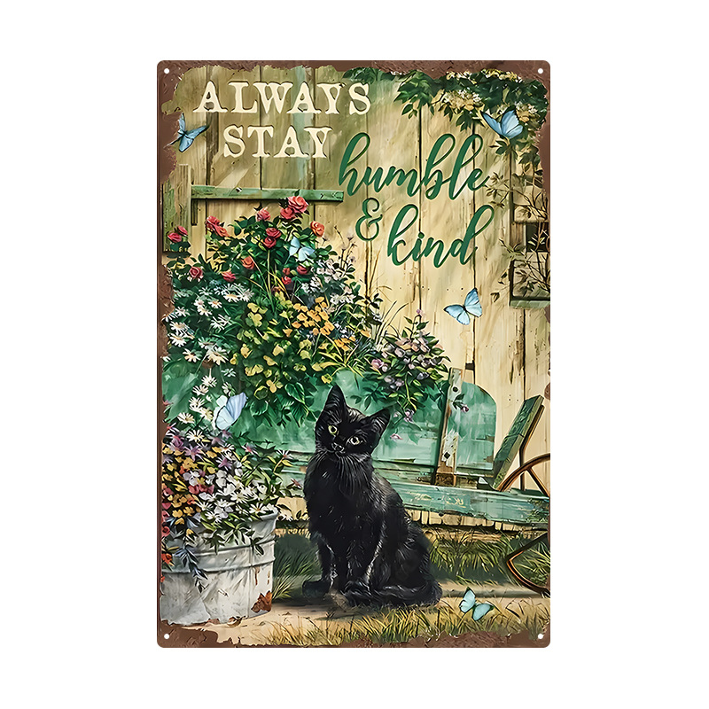 Pintura de hojalata pastoral Flor antigua retro Arte de hierro Pintura colgante pequeña Jardín al aire libre Balcón Decoración de pared Colgante transfronterizo