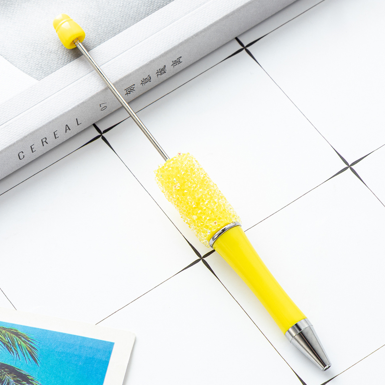 Pluma de cuentas de azúcar de bricolaje creativo Spot al por mayor Gypsophila Rhinestone Pen de parche hecho a mano Pluma de cuentas multicolor