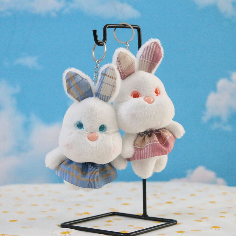 Nuevo mini simulación conejo muñeca de peluche de juguete pequeño conejo blanco muñeca colgante muñeca Lindo bolso llavero