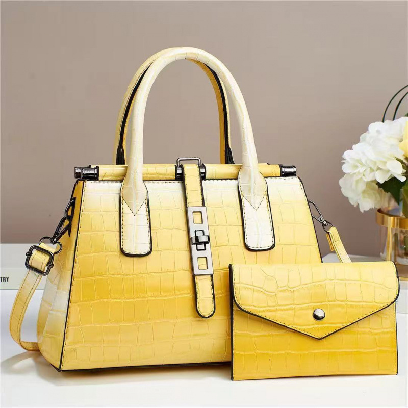 Dos piezas de paquete de bolsos de mano con patrón de cocodrilo, bolsos de hombro de temperamento versátil, mochila de moda casual, cross-border bgas