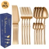 Golden set, pink gold, 16 pieces