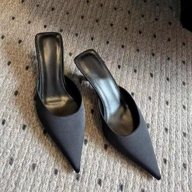 Женские элегантные босоножки-стилето на высоком каблуке больших размеров, черные, лето 2025, сексуальные