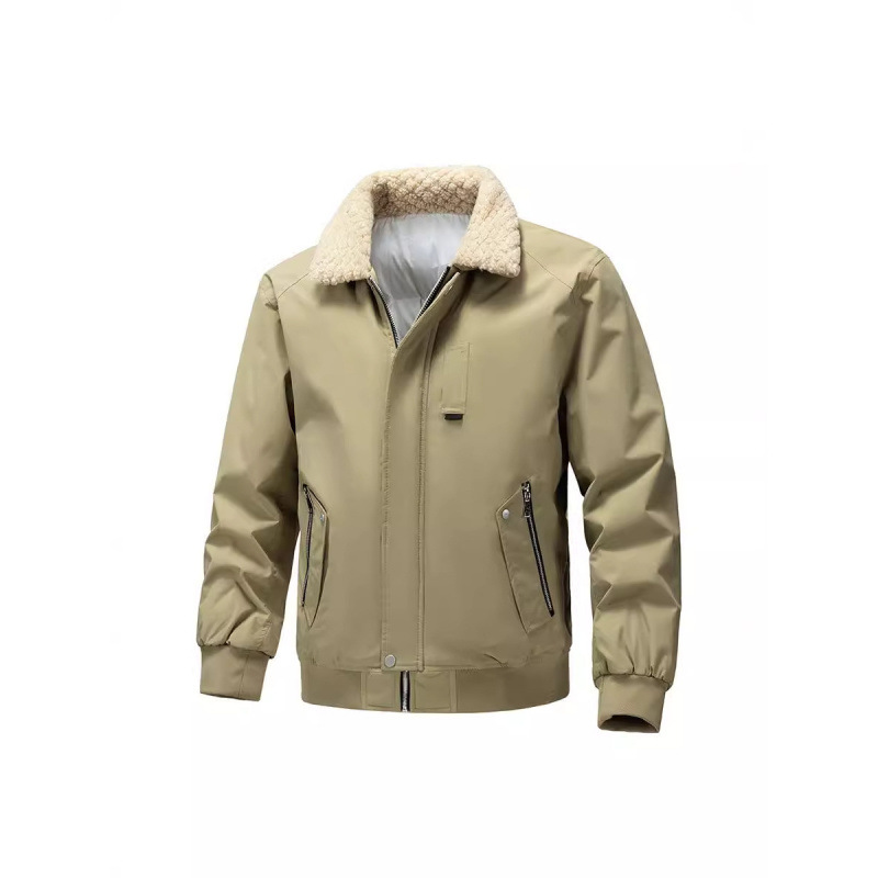 Invierno de algodón grueso al aire libre montaña corriendo ocio moda de hombre chaqueta con solapa cálida