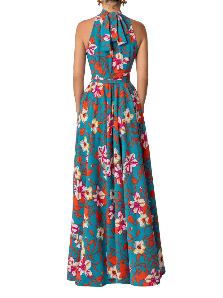 Femmes Robe Régulière Décontractée Vacances Dos Nu Impression Sans Manches Fleur Maxi Longue Robe Du Quotidien display picture 5