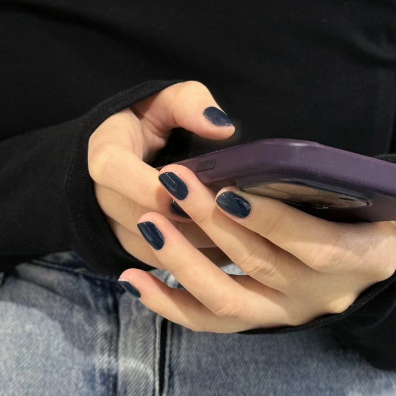 Wearing armour Advanced Manicure Pieces Autumn and Winter Joker Little Red Book Explosions navy blue Finished Nail Stickers 30 Pieces Removable