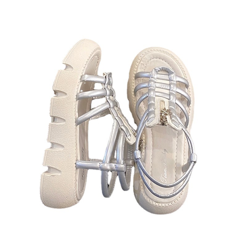 Silver Plateau Sandals