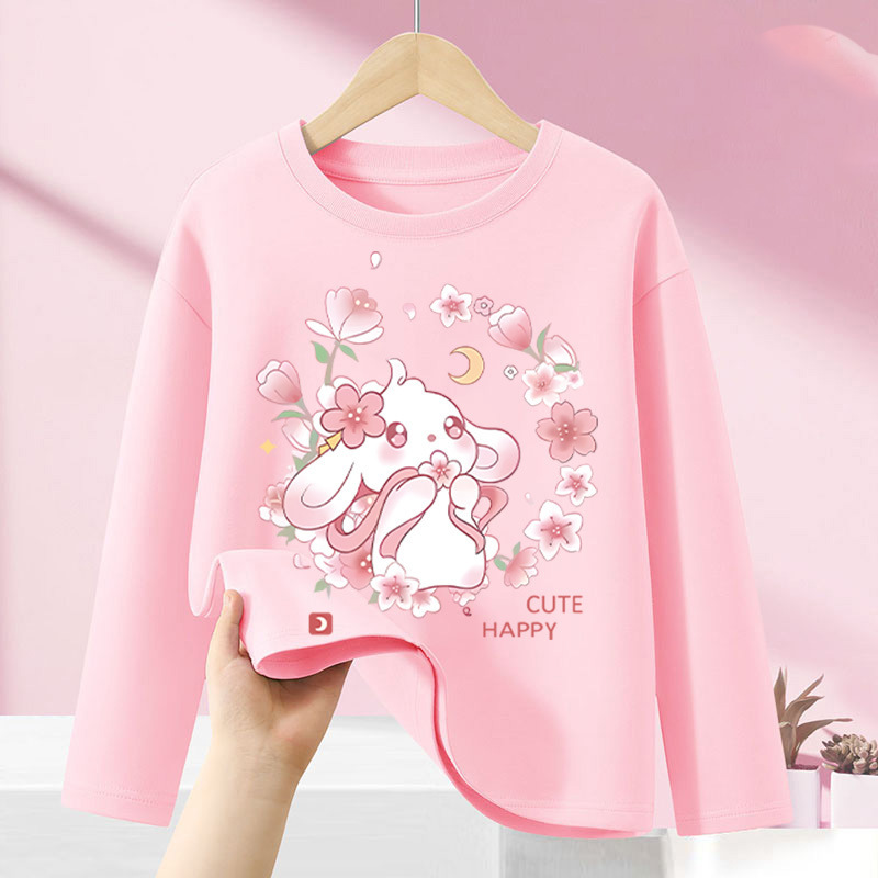 Girls' Long-Sleeved T-Shirt 2025 New Kidsren's Inner Layering Shirt Autumn Clothing Girls' Fashionable Loose Tops
