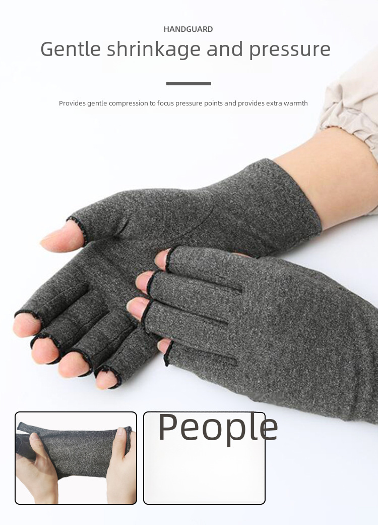  gray half finger pressure gloves joint care training cycling sports fitness cycling gloves wholesale_voghion.com