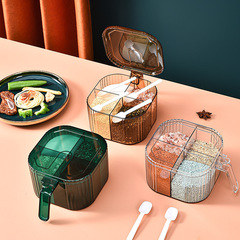 Light Luxury Seasoning Can and Container Set, Multi-Compartment Household Kitchen Condiment Box, Vinegar Salt Storage Container, Spices Bottle Combination Kit