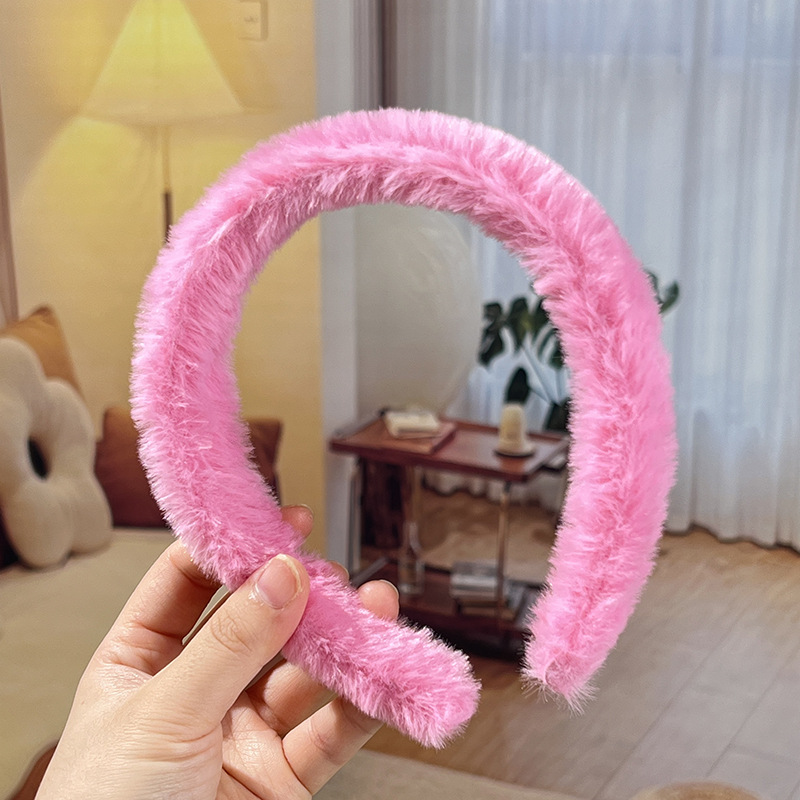 Bandera de cabello diy semiacabado de cabello mujer otoño invierno color caramelo tocado de peluche botón de mano peluche tocado de peluche