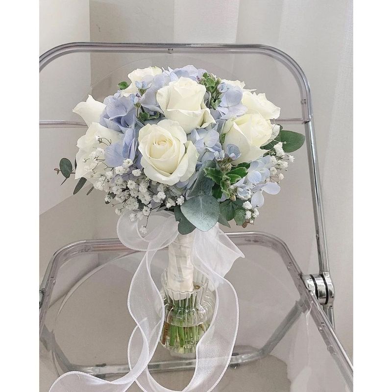 新款中式韩式高级婚礼新娘手捧花仿真手捧花高端玫瑰结婚订婚手捧|undefined