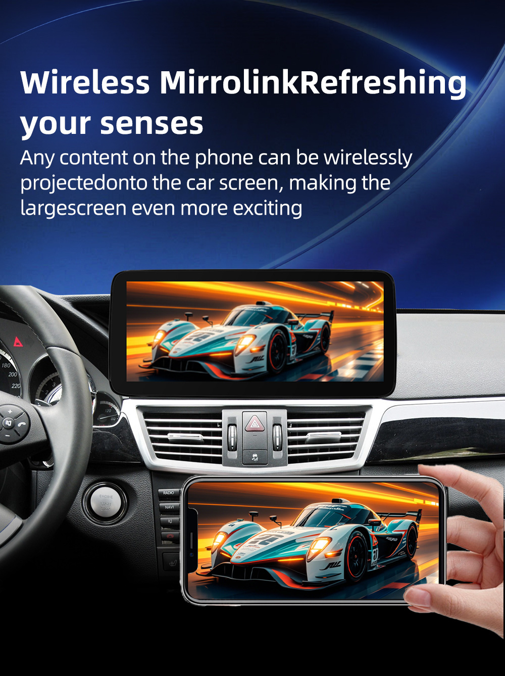 Car Bluetooth Carplay Is Suitable for Mercedes-Benz E-Class 4-Door Model W212 2010-2016 Navigation Center Console Large Screen