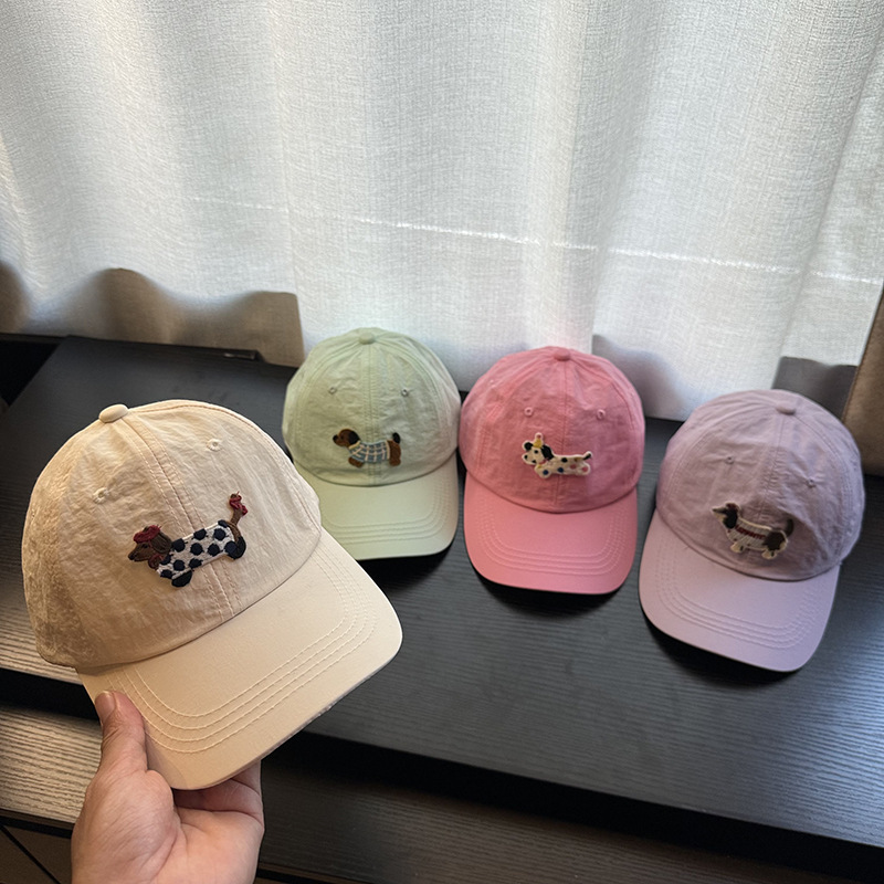 Sombrero de béisbol para niños, cachorro rosa, primavera y otoño 2025, nueva chica, lengua de pato, tesoro, rufián, hermosa calle frita, primavera de verano