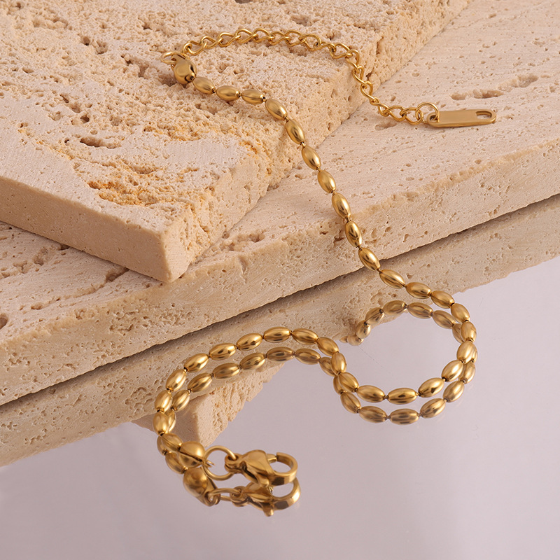 Real Gold Plated Plating Material Zircon Inlay Material PVD Coated Real Gold Plated Eye Solid Color 304 Stainless Steel Simple Style Waterproof Non Tarnish 304 Stainless Steel Lobster Trigger Clasp Closure Bracelets