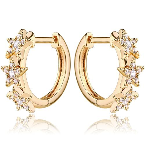 Cross-border European and American Small Zircon Brass Plated Gold Pendant Earrings Elegant Ring Earrings All-match Fashion Jewelry Women