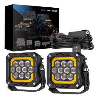 Dxz Black Warrior Bf4-10Pro Off-Road Vehicle Suv Lighting Modification Dual Light Combination + Matching Wiring Harness for Wrangler
