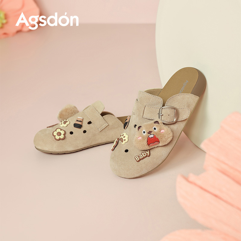 Augu Shi Dengdong Bocken zapatos para mujeres 2026 nuevo estilo de primavera zapatillas de mitad de zapatillas perezosas de un pie zapatillas de moda