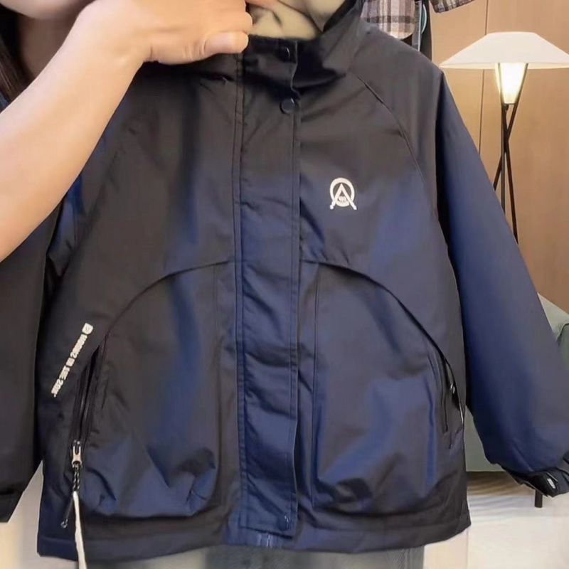 (2개) 소년 소녀를위한 어린이 양털 추가 코트 윈드 브레이커 가을 및 겨울 새로운 스타일 중대형 어린이를위한 잘 생긴 두꺼운 겨울 옷